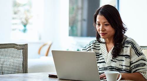 woman on computer